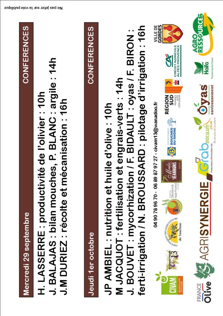 Programme conférences OLEATECH